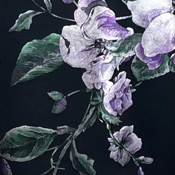 Stella & Julie Black W Metallic Floral Print Party WhimsiGoth Dress NWOT Size 6 - Picture 8 of 13